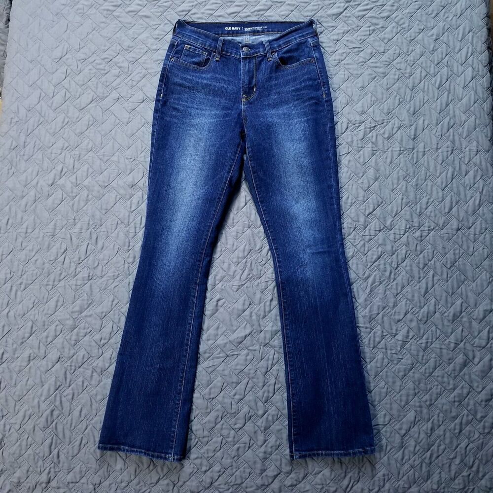 Old Navy Jeans Womens 4 Regular Blue Curvy Mid-Rise Dark Wash Denim